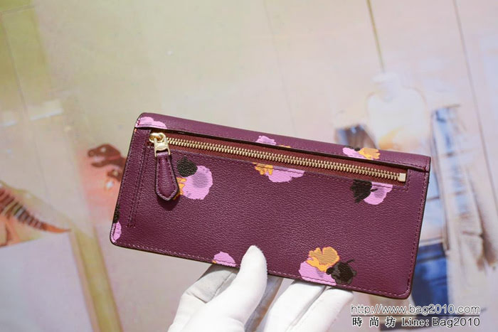COACH蔻馳 53747# 女士信封錢包 卡位/零錢位齊全 時尚按扣  Chz1324